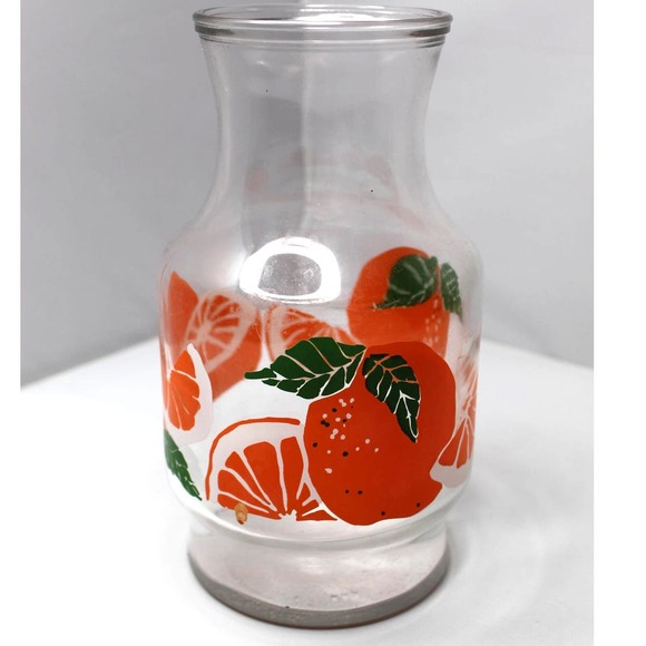 Vintage Anchor Hocking Orange juice carafe glass graphic Florida - Picture 2 of 10